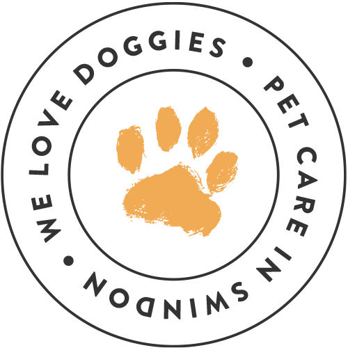 circle with paw inside advertising pet care services in swindon